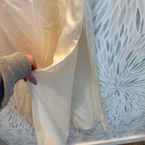 Floravere Silk Cupro Off White Midi Skirt Size 4 NEW Bridal Bachelorette - Picture 8 of 10